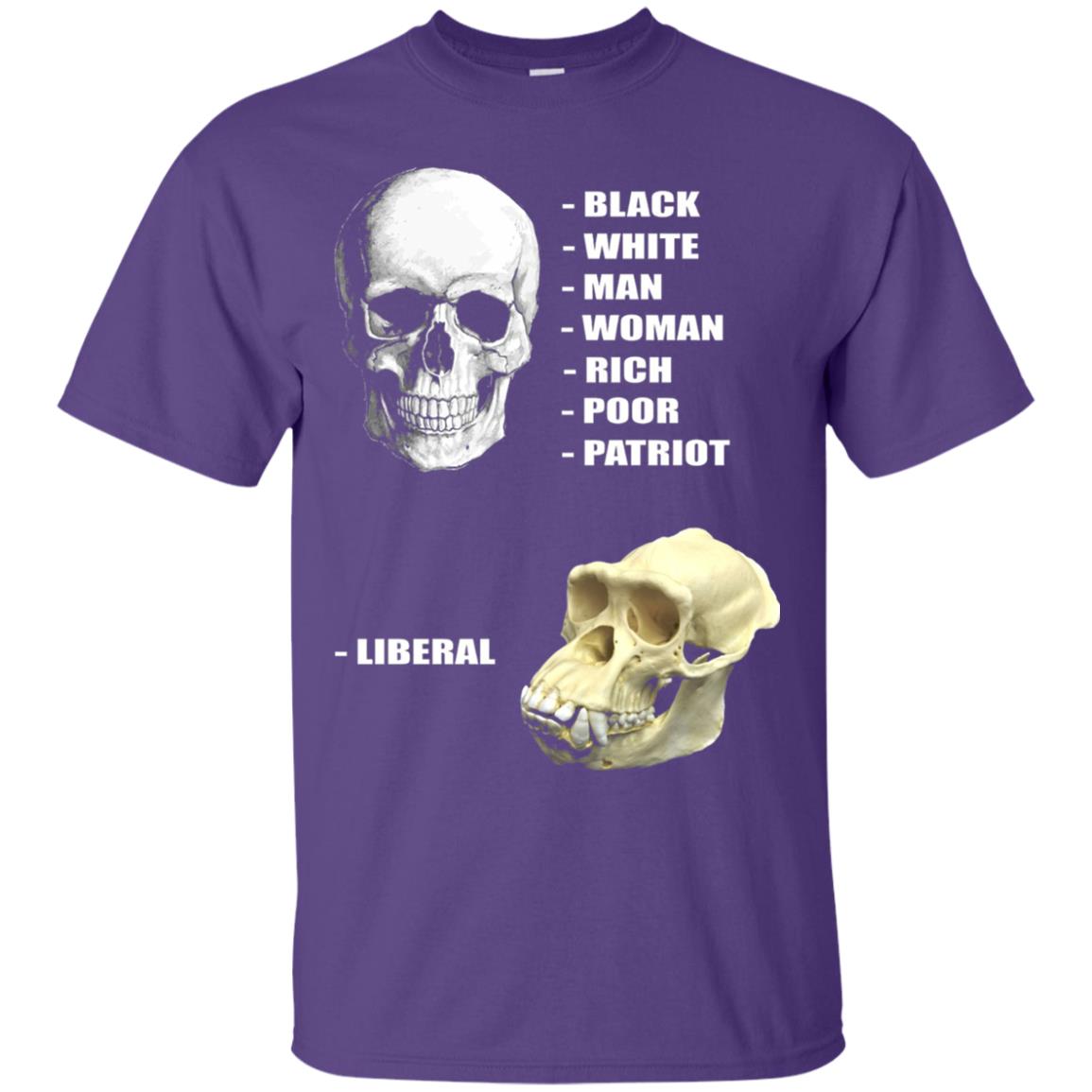 Funny Cool Skulls T-shirt Modern America Patriot Liberal Purple