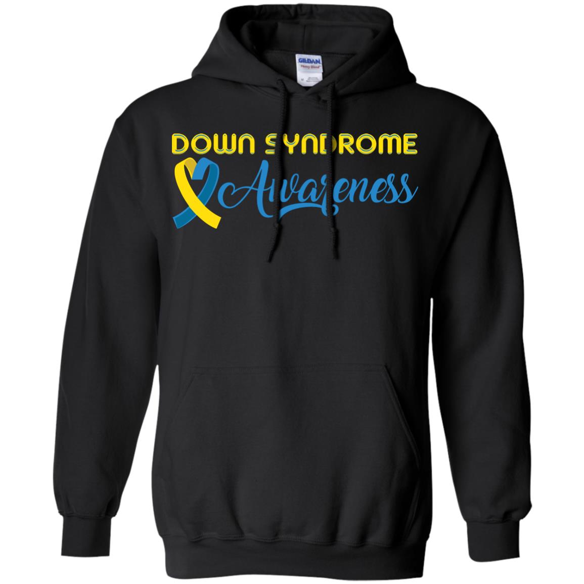 Yellow And Blue Ribbons Down Syndrome Awareness T-shirt Black