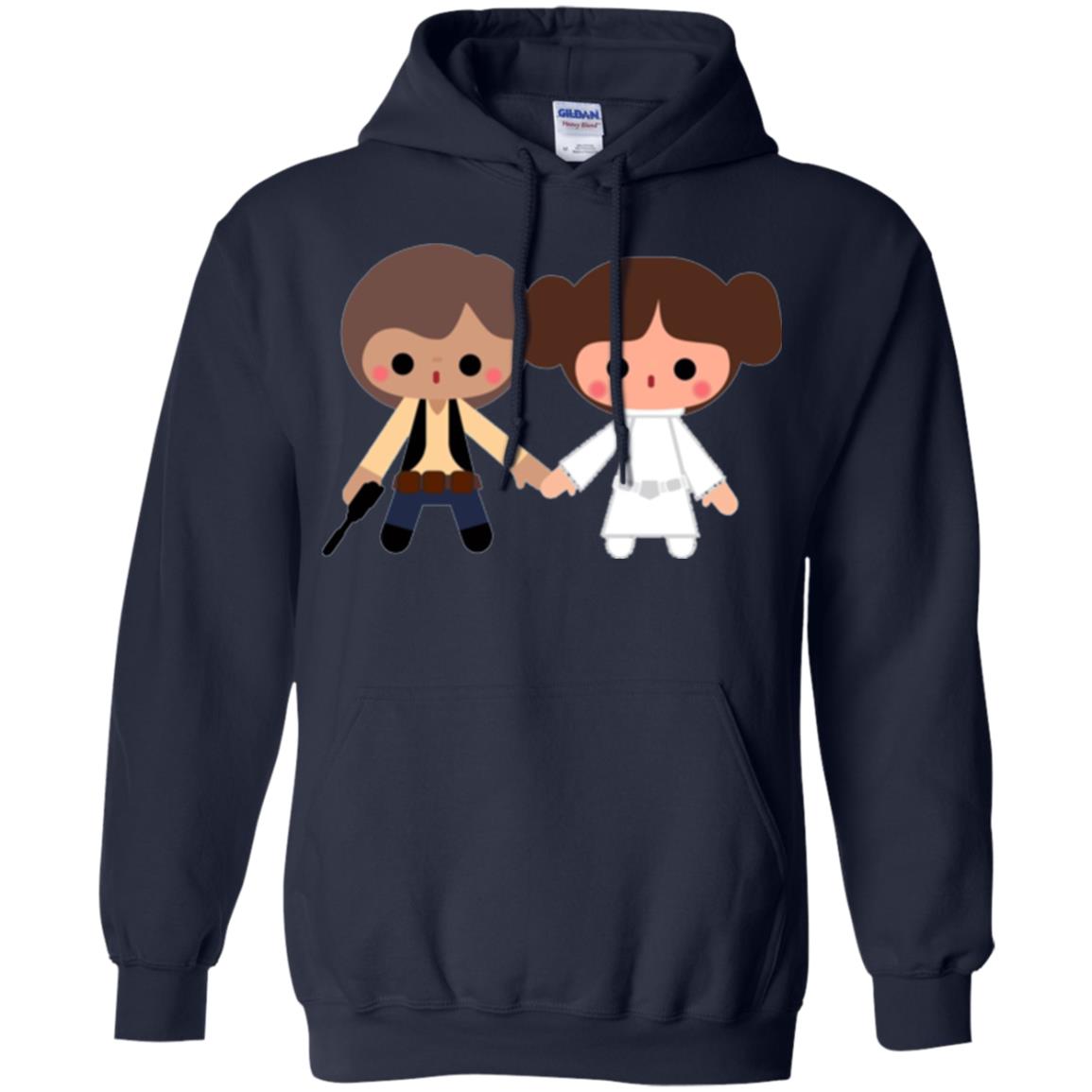 Cartoon T-shirt Han Solo Princess Leia Navy