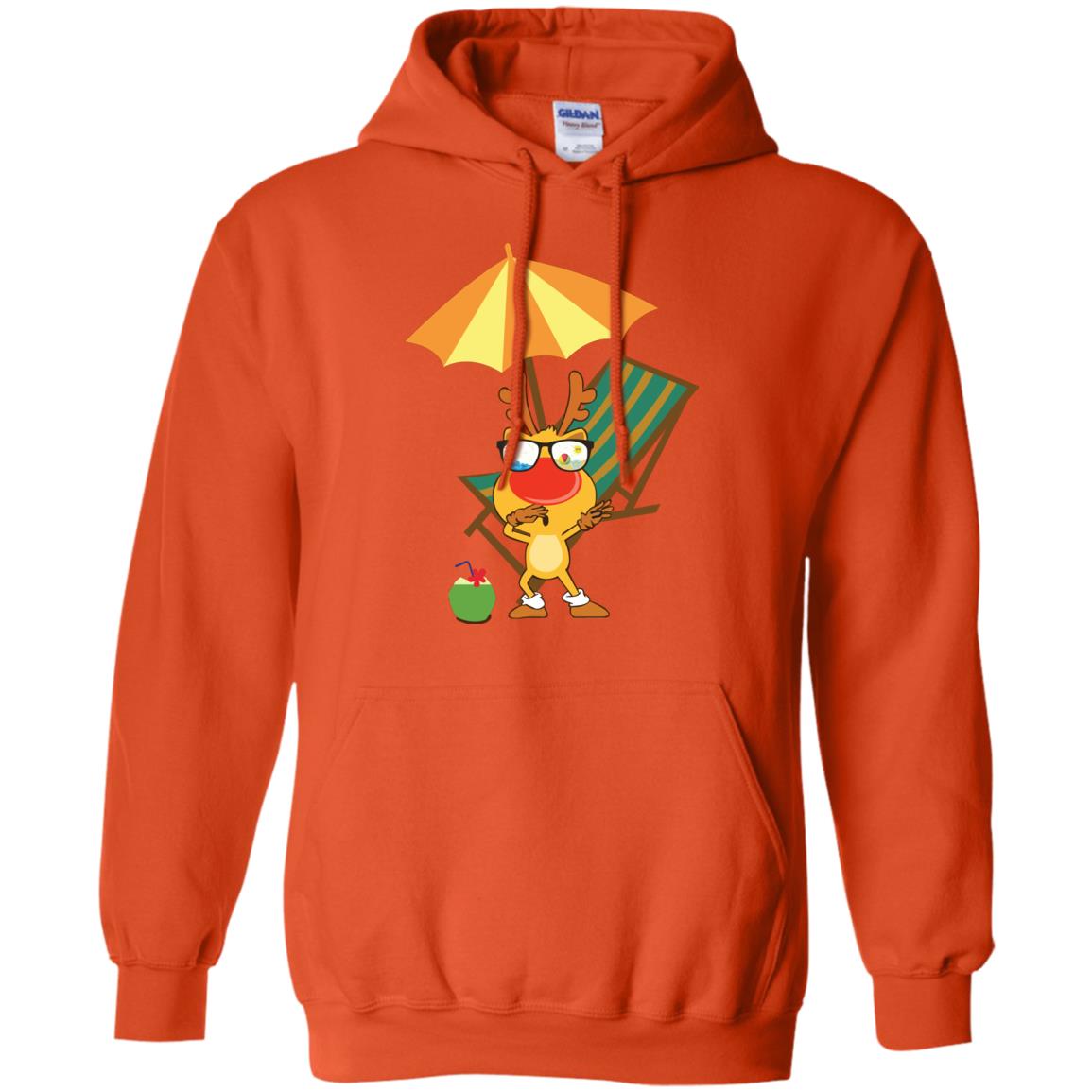 Dabbing Reindeer With Sunglasses Celebrate Xmas In July 2018 Shirt Orange