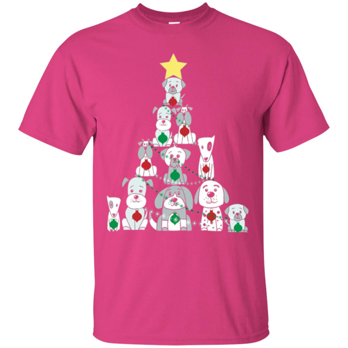 Dogs Lovers T-shirt Christmas Tree By Dogs Heliconia