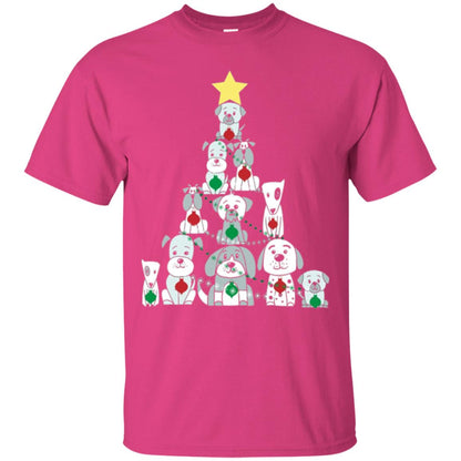 Dogs Lovers T-shirt Christmas Tree By Dogs Heliconia