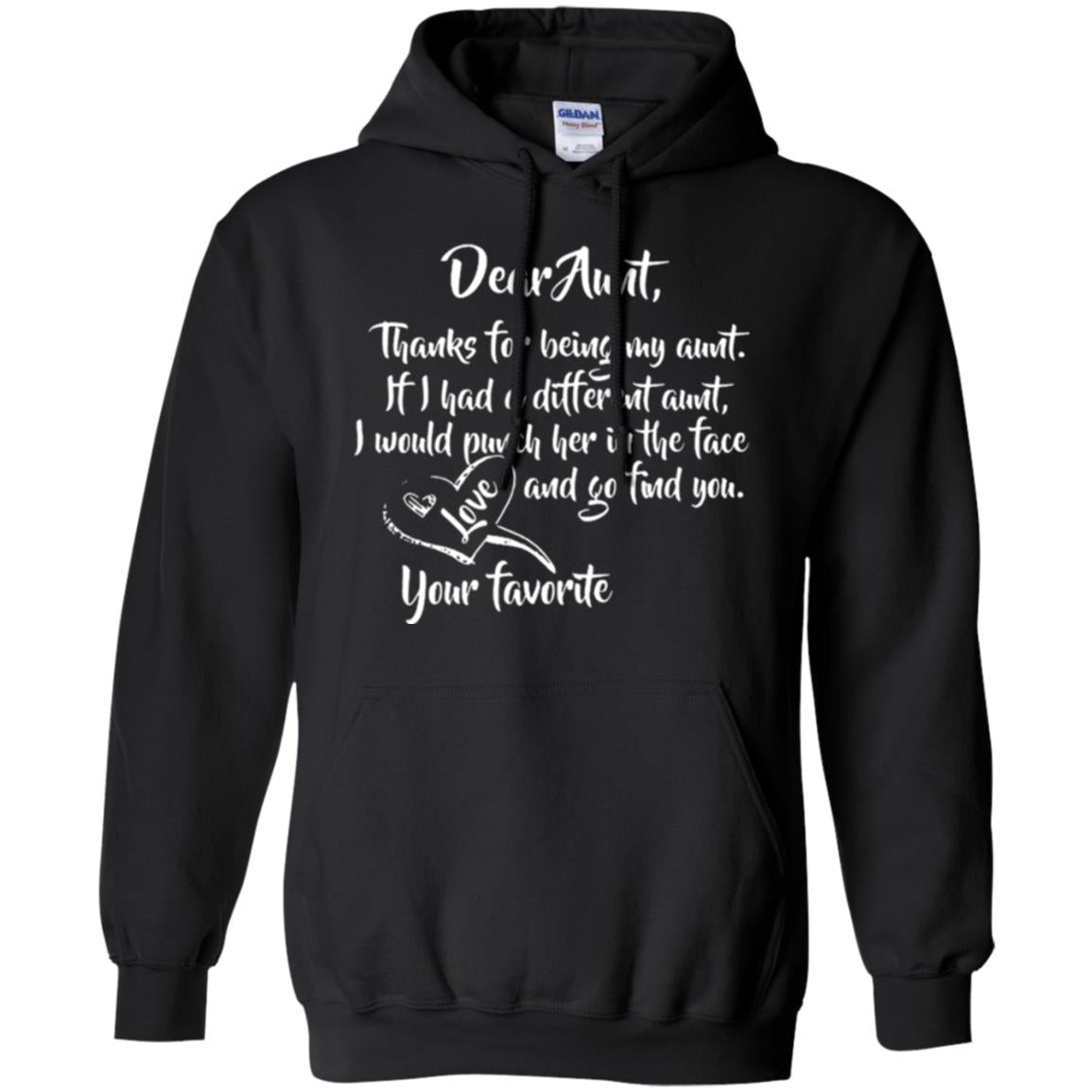 Family T-shirt Dear Aunt Thanks For Being My Aunt Black