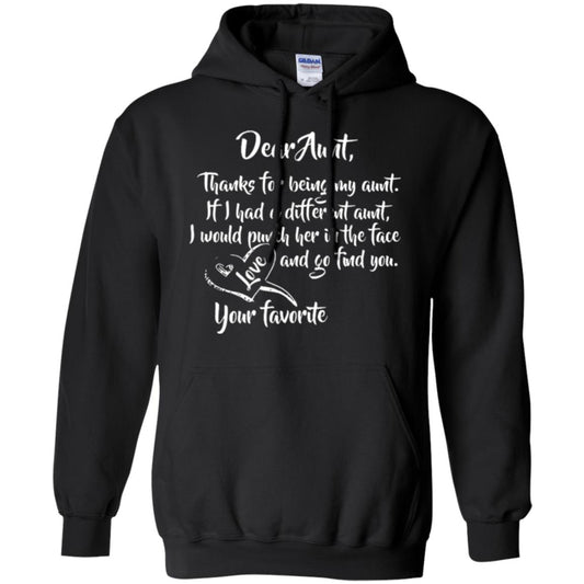 Family T-shirt Dear Aunt Thanks For Being My Aunt Black