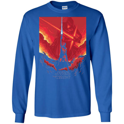 Film T-shirt Star Wars Last Jedi Rey Saber Reach Red Poster Royal