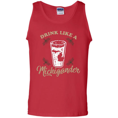 Drink Like Michigander Shirt Red
