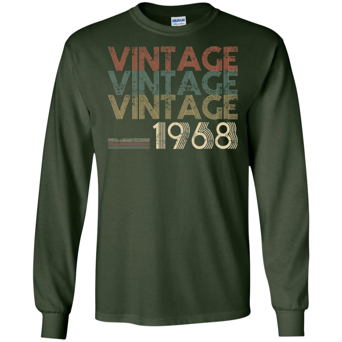 Retro Classic Vintage Born In 1968 50th Birthday T-shirt Forest Green