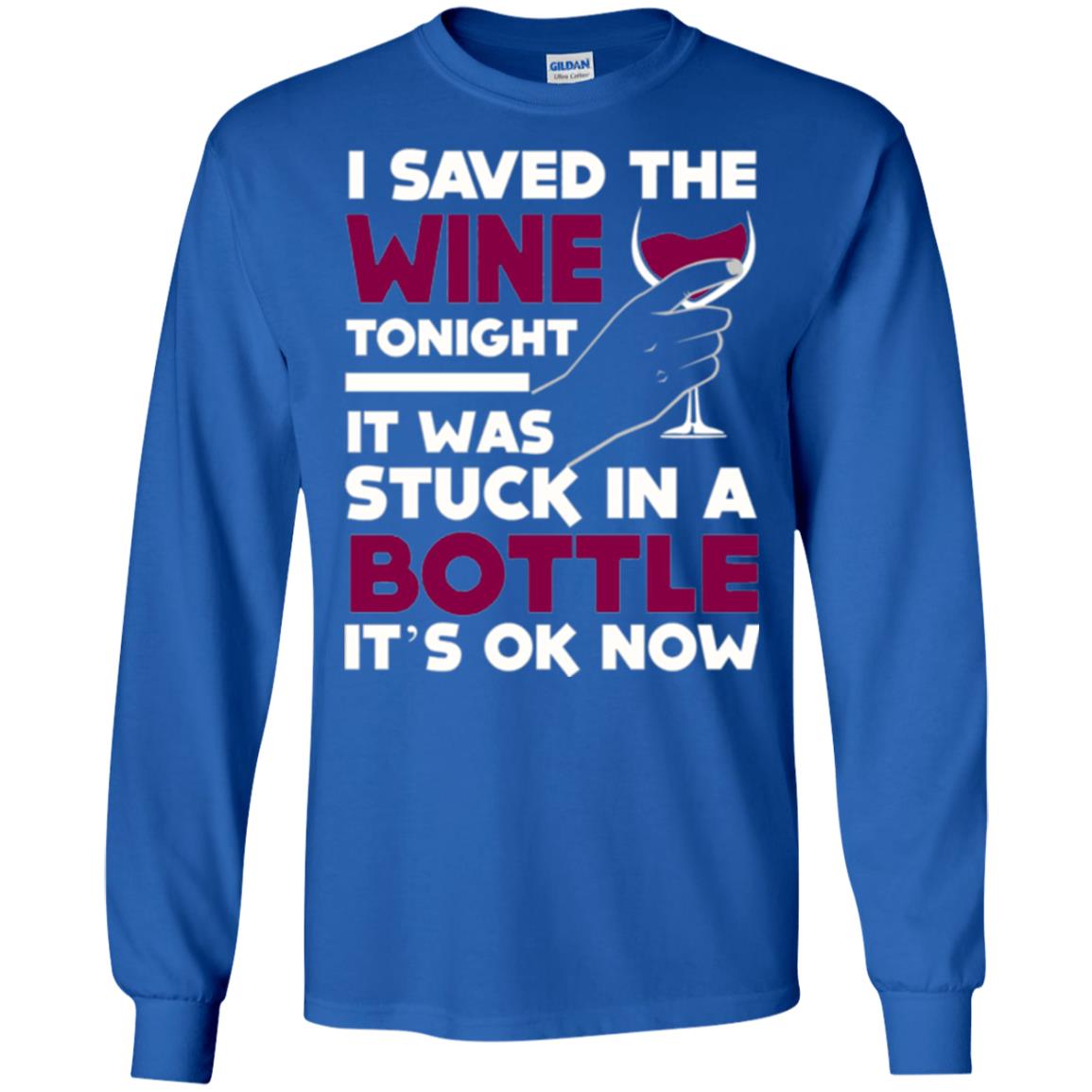 Funny Wine T-shirt I Save The Wine Tonight Royal