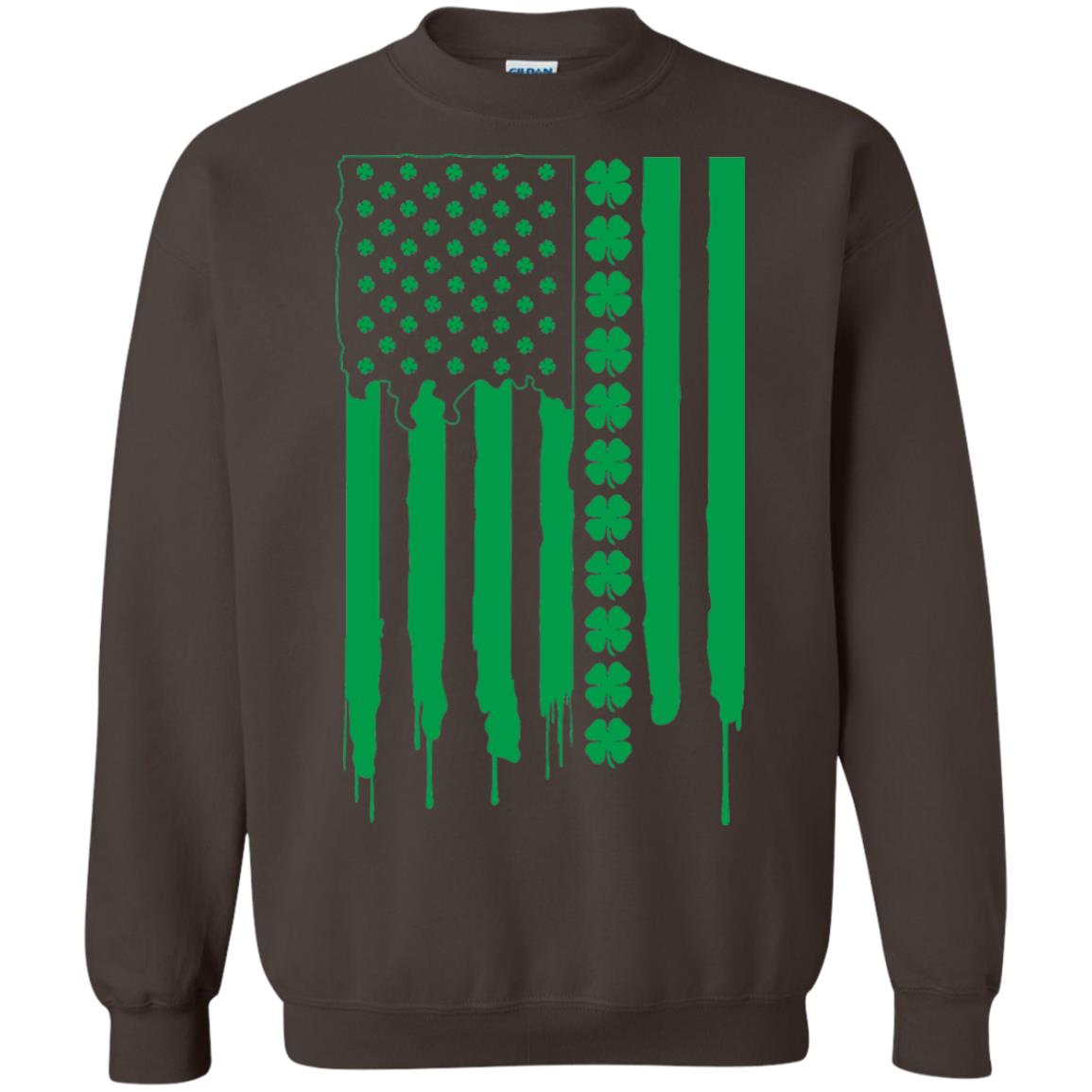 Irish American Flag St Patrick_s Day T-shirt Dark Chocolate