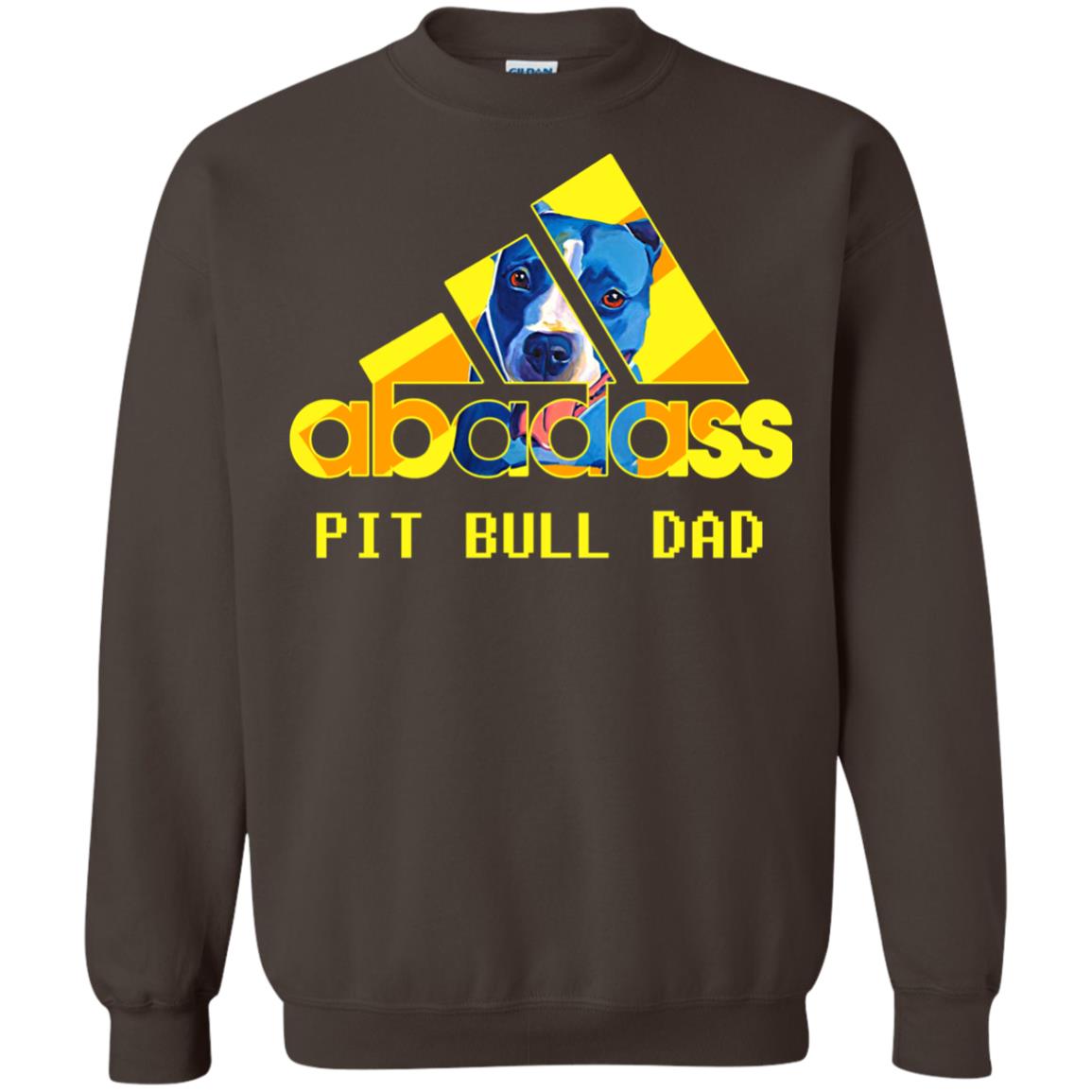 Abadass Pit Bull Dad Daddy Loves Pitbull Shirt Dark Chocolate