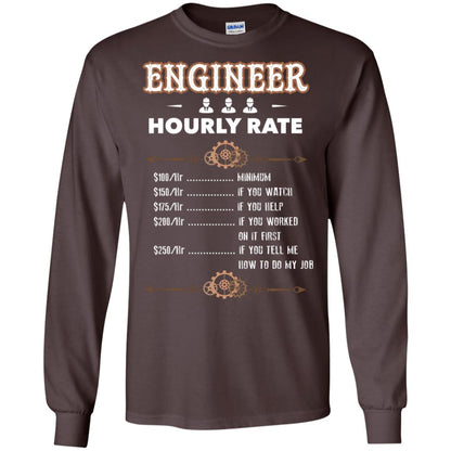 Engineer Hourly Rate Shirt For Mens Or Womens Dark Chocolate