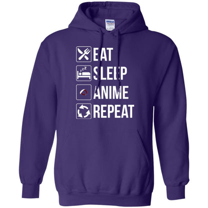 Anime Lovers T-shirt Eat Sleep Anime Repeat Purple