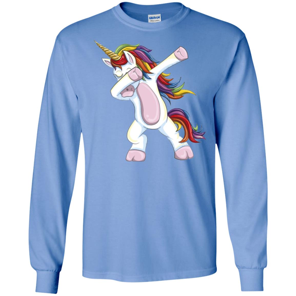 Dabbing Unicorn T-shirt Carolina Blue