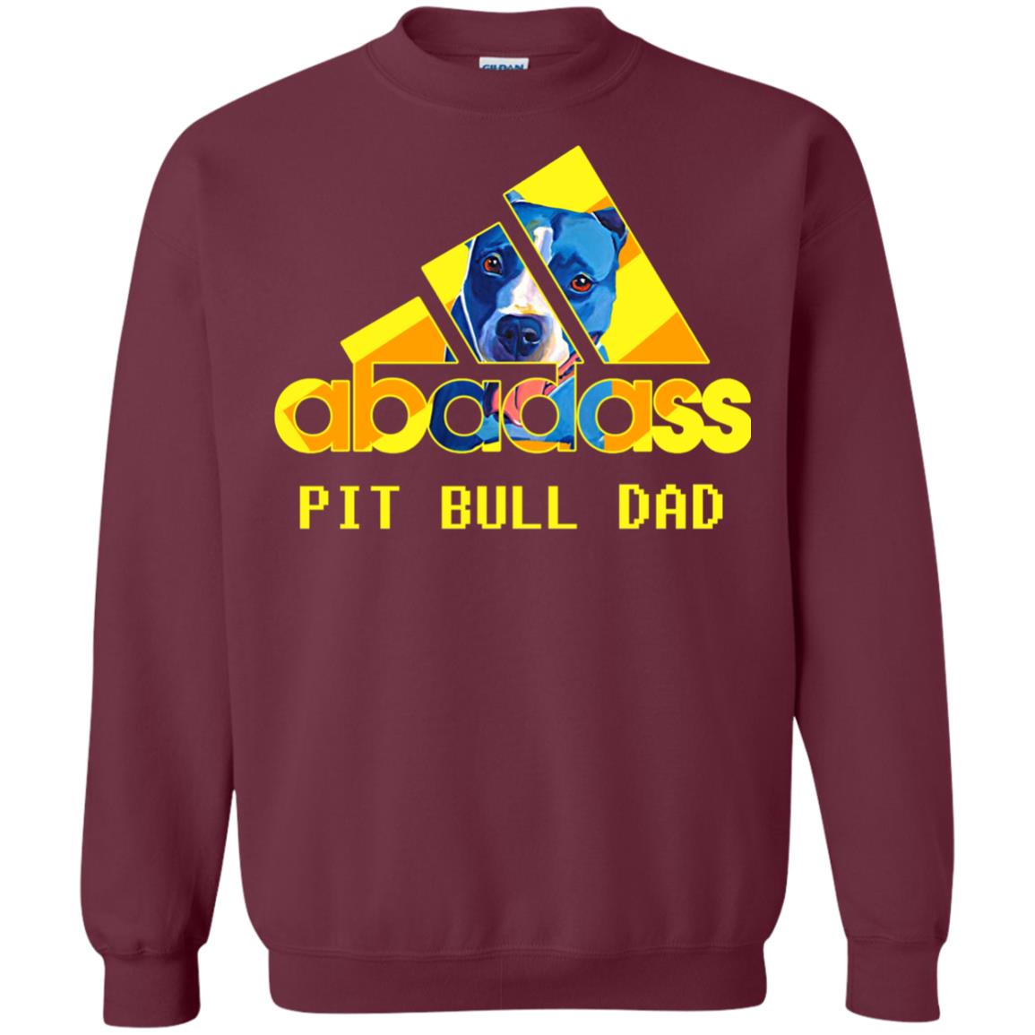 Abadass Pit Bull Dad Daddy Loves Pitbull Shirt Maroon