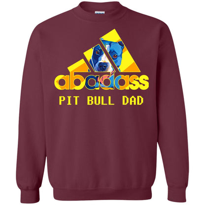 Abadass Pit Bull Dad Daddy Loves Pitbull Shirt Maroon