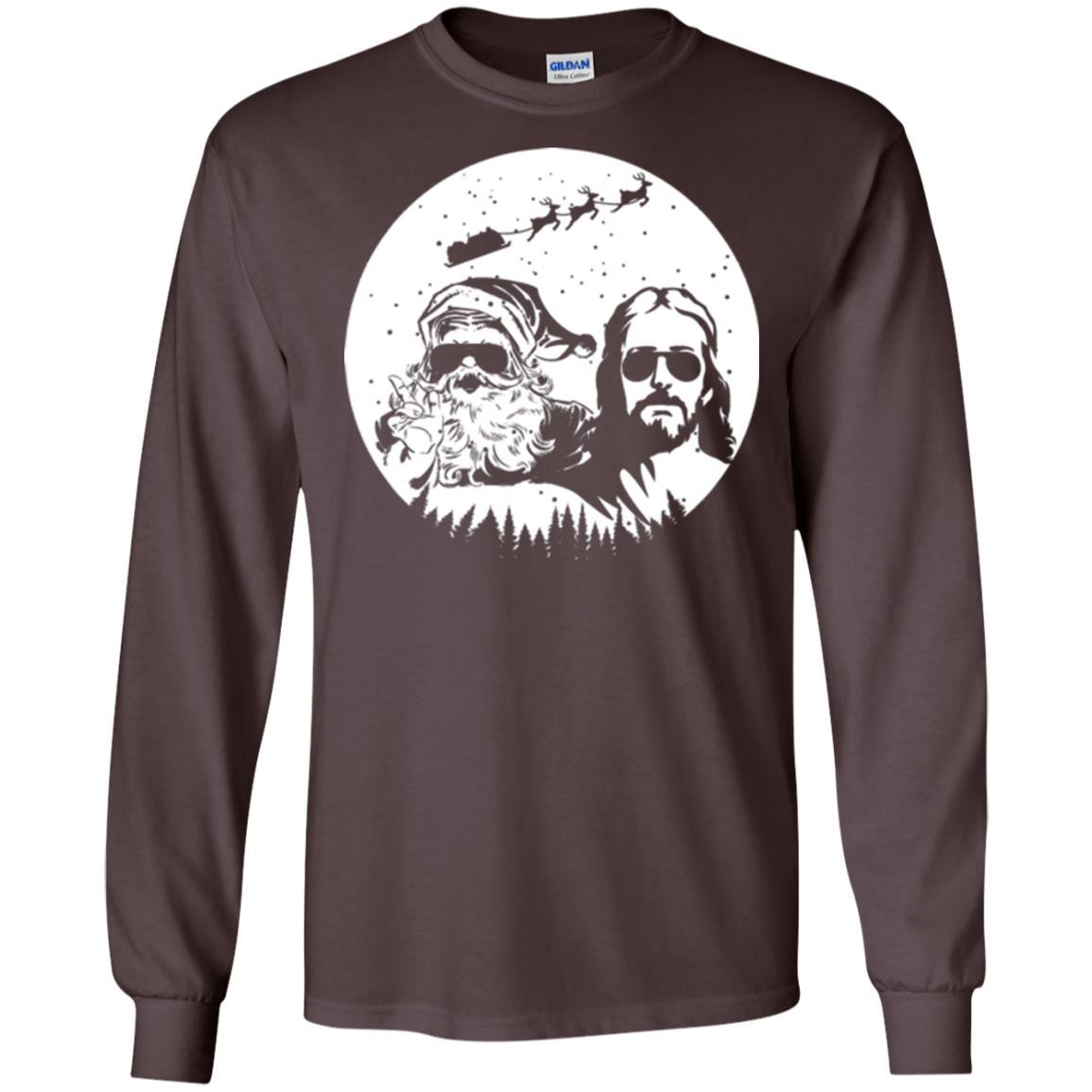 Christmas T-shirt Jesus And Santa Claus Dark Chocolate