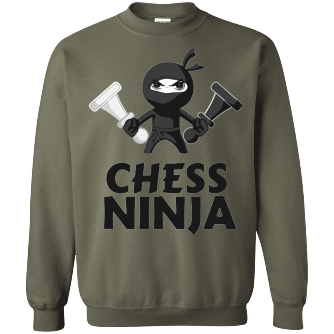 Funny Chess Ninja T-shirt Military Green