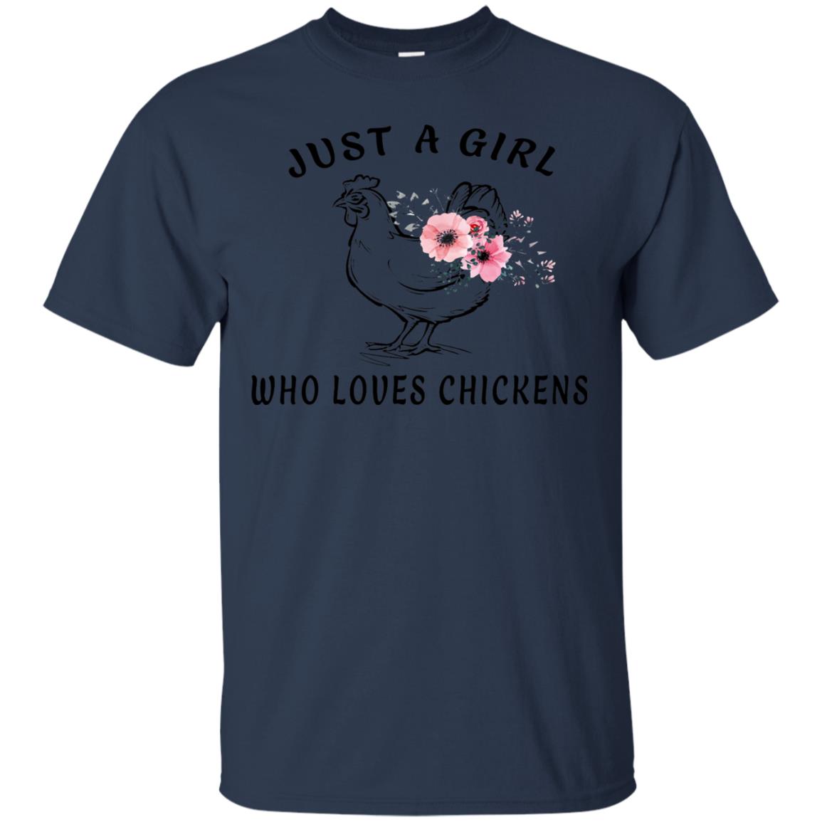 Just A Girl Who Loves Chickens Farmer T-shirt Navy