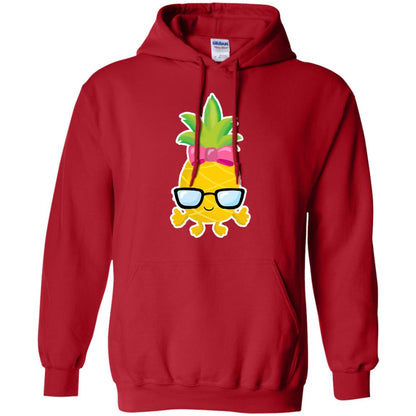 Funny Pineapple With Glasses For Girls Womens Shirt Red