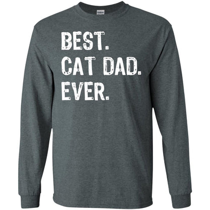 Cat Lover T-shirt Best Cat Dad Ever Dark Heather