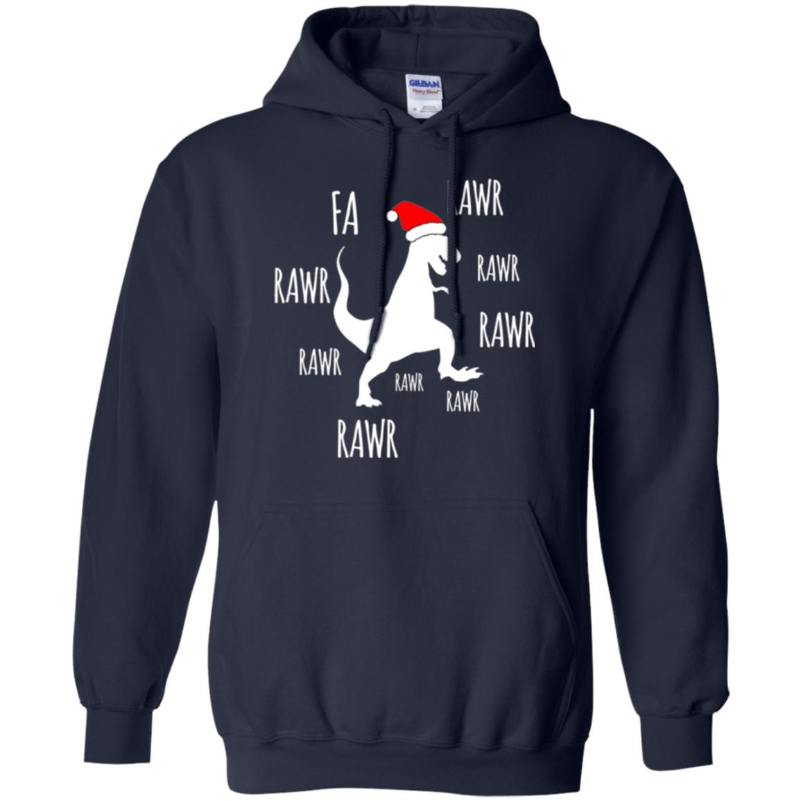 Christmas T-shirt Fa Rawr Rawr Funny T-rex Dinosaur Navy