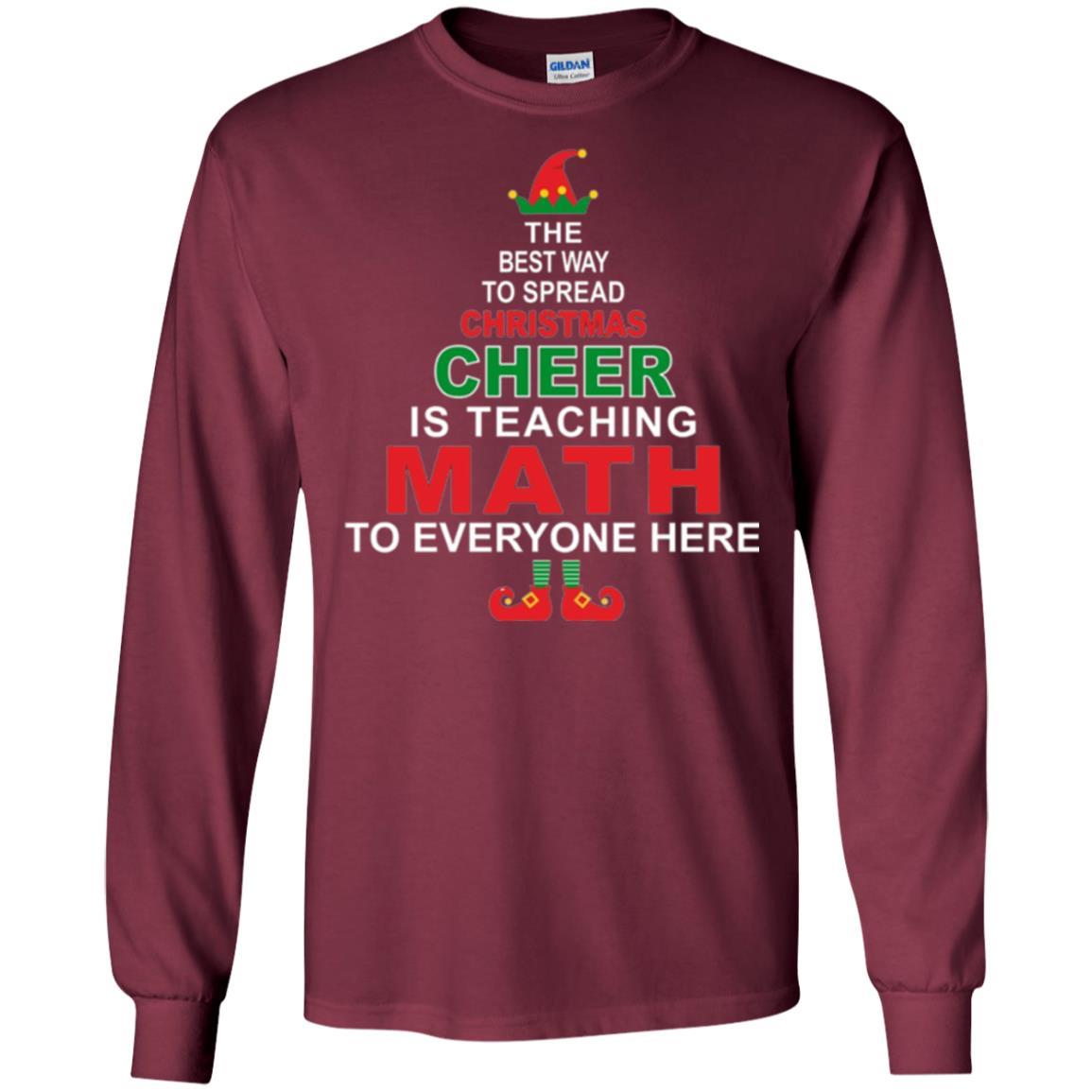 Elf Christmas T-shirt Math Teacher Christmas T-shirt Maroon