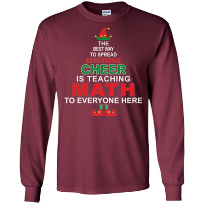 Elf Christmas T-shirt Math Teacher Christmas T-shirt Maroon