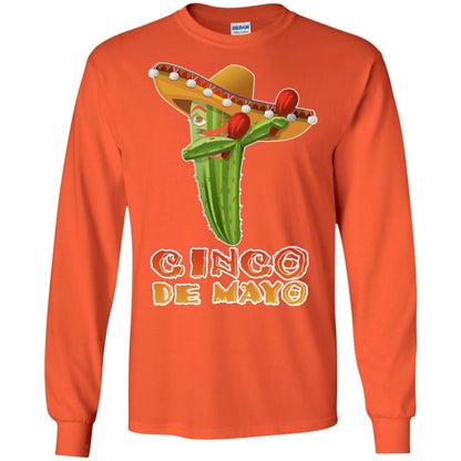 Dabbing Cinco De Mayo Cactus Shirt Orange