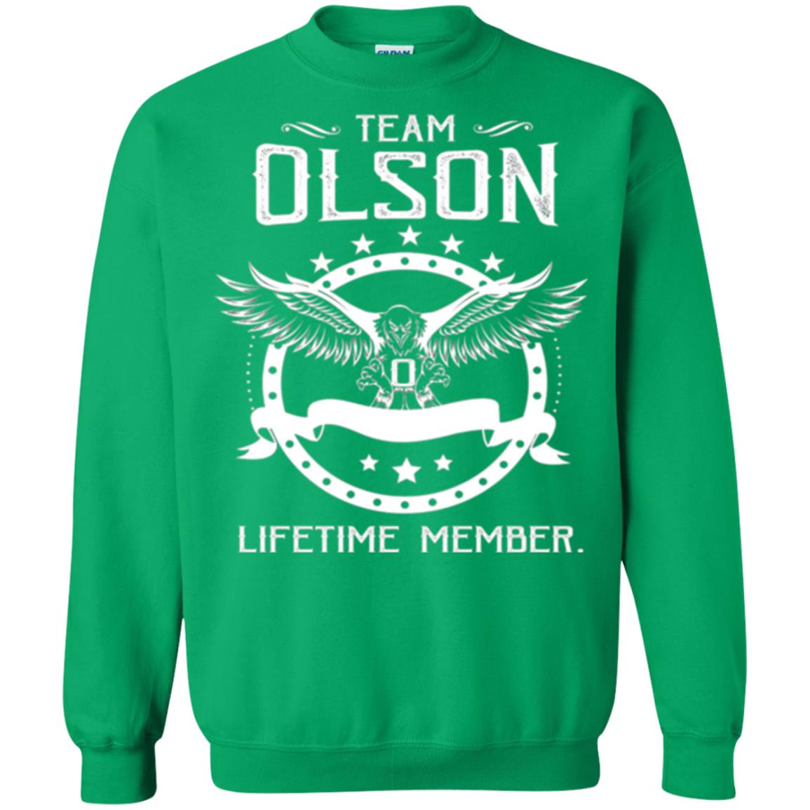 Family T-shirt Team Olson Lifetime Member Irish Green