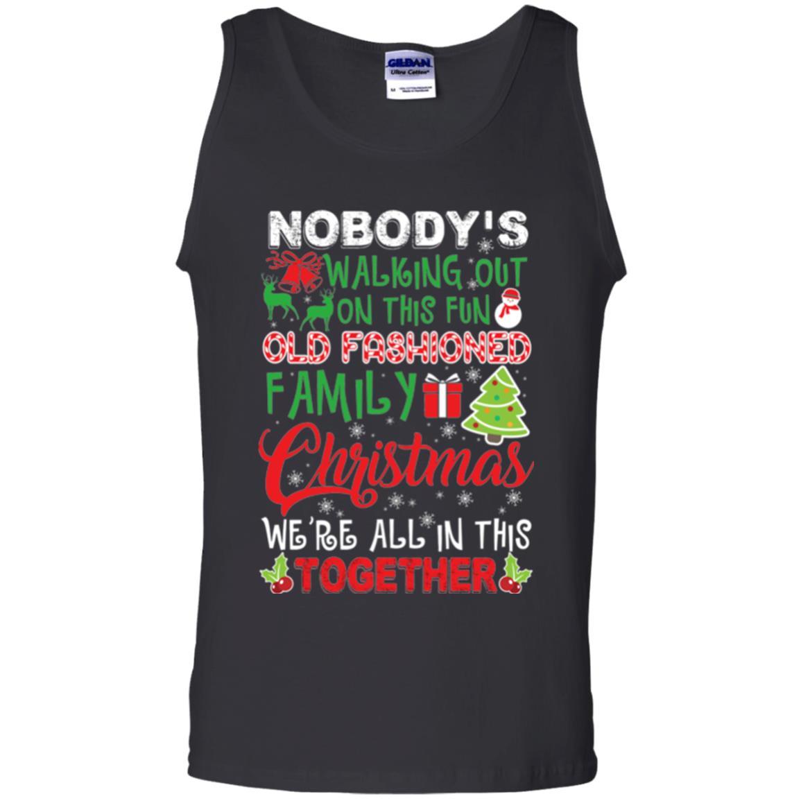 Family Christmas T-shirt We're All In This Together Black