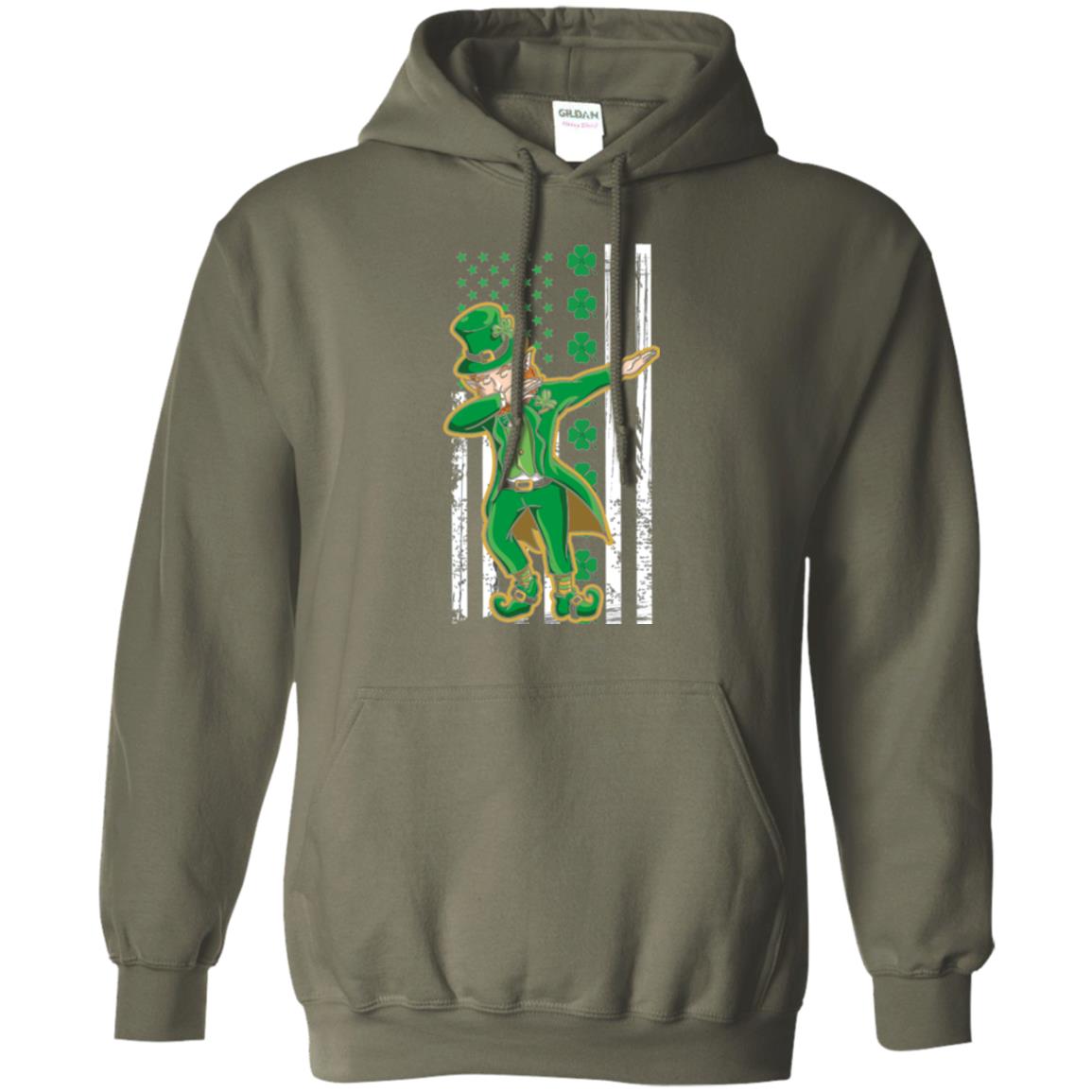 Dabbing Leprechaun St. Patrick's Day T-shirt Military Green