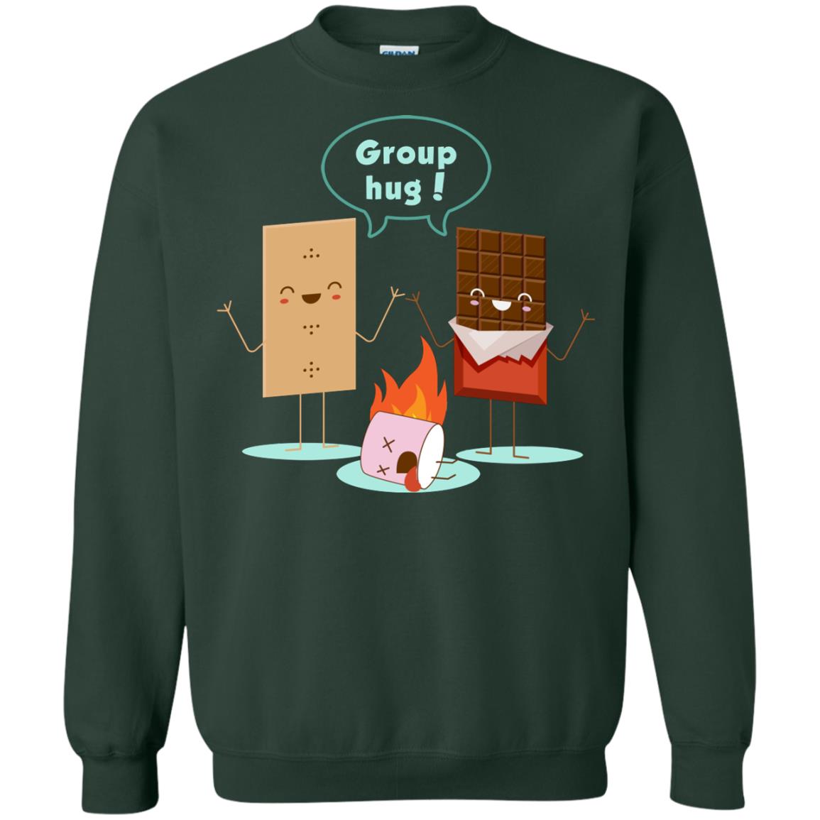 Funny Smores Chocolate Marshmallow Hiking Camping T-shirt Forest Green