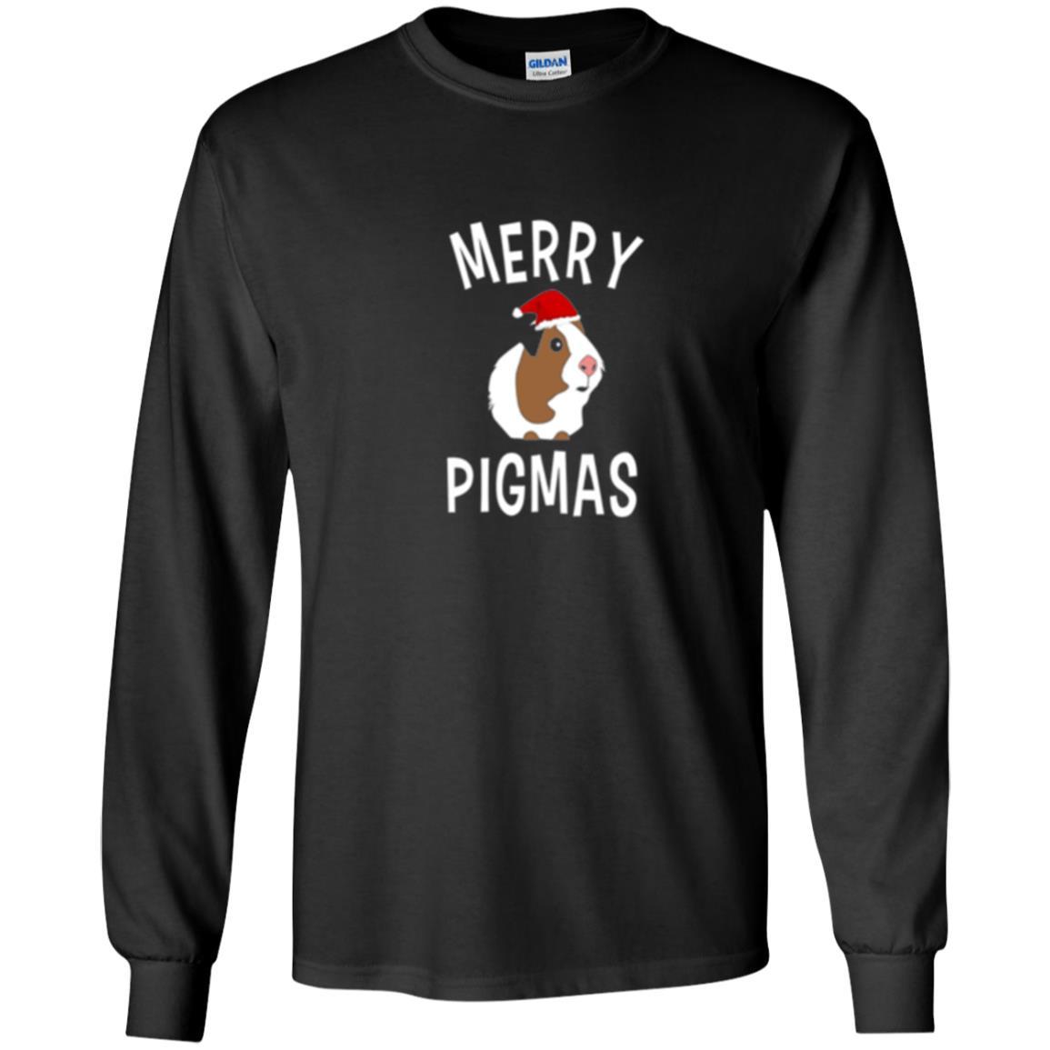 Guinea Pig Lover T-shirt Merry Christmas Pigmas Black
