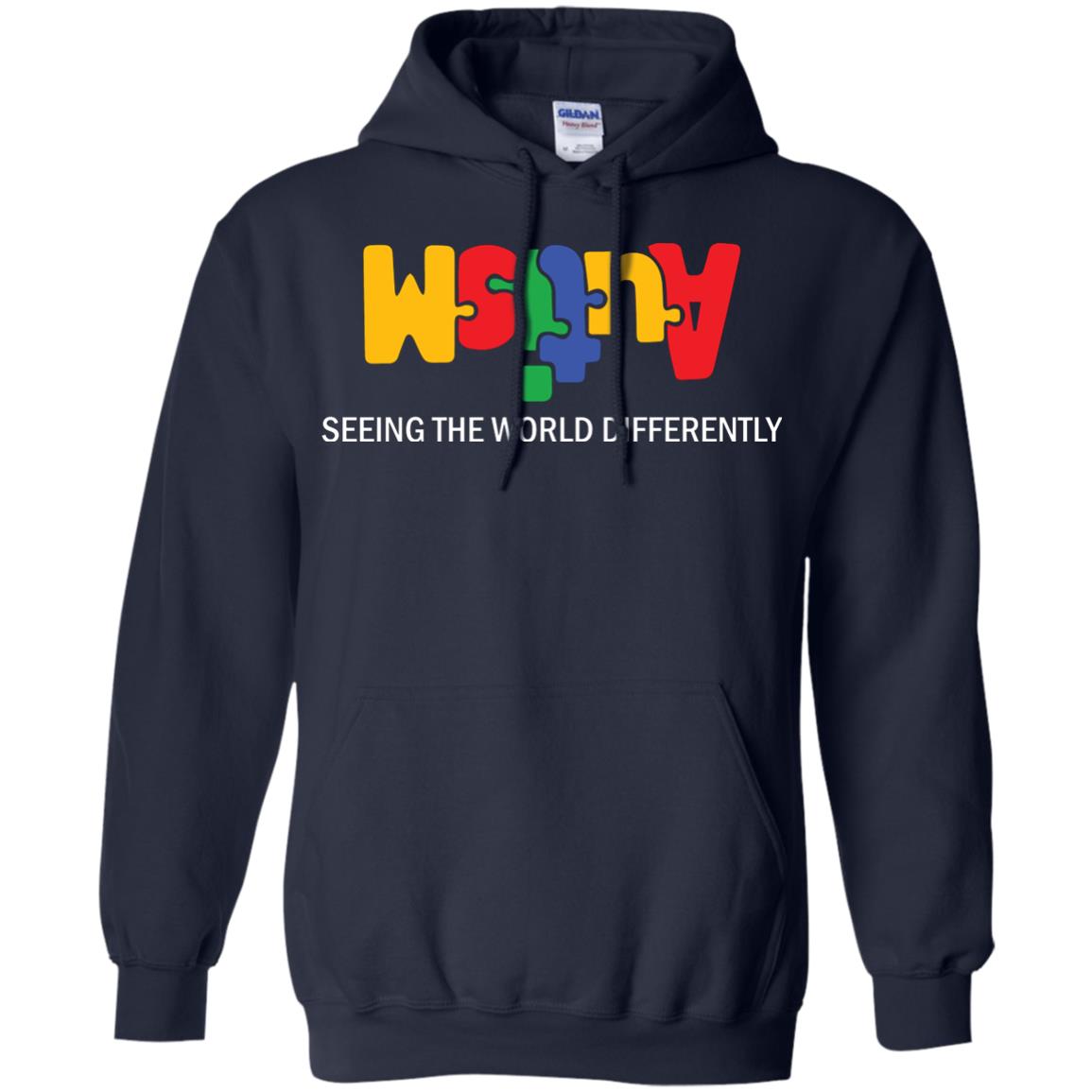 Autism Awareness T-shirt Seeing The World Differently Navy
