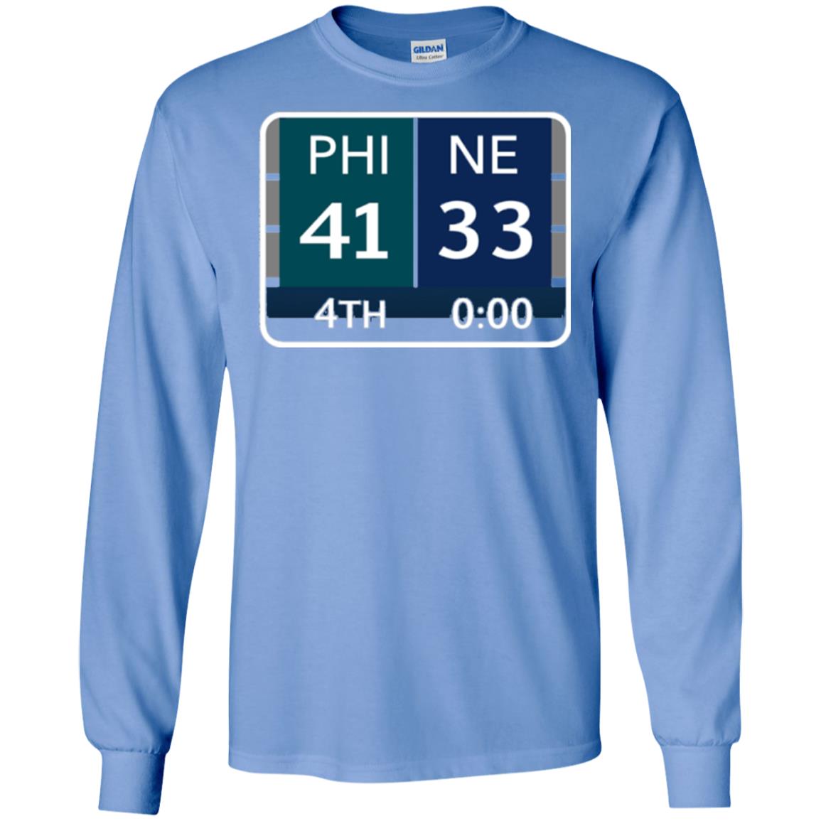 Phi 41 Ne 33 Final Score Football Lover T-shirt Carolina Blue