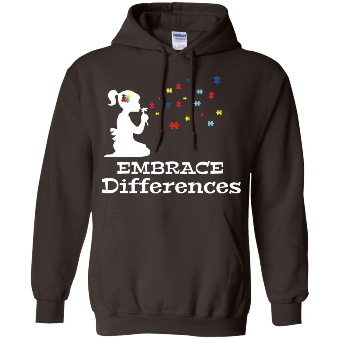 Embrace Differences Autism Awareness T-shirt Dark Chocolate