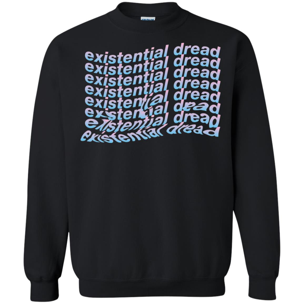 Existential Dread Waves Melting Distortion Aesthetic T-shirt Black