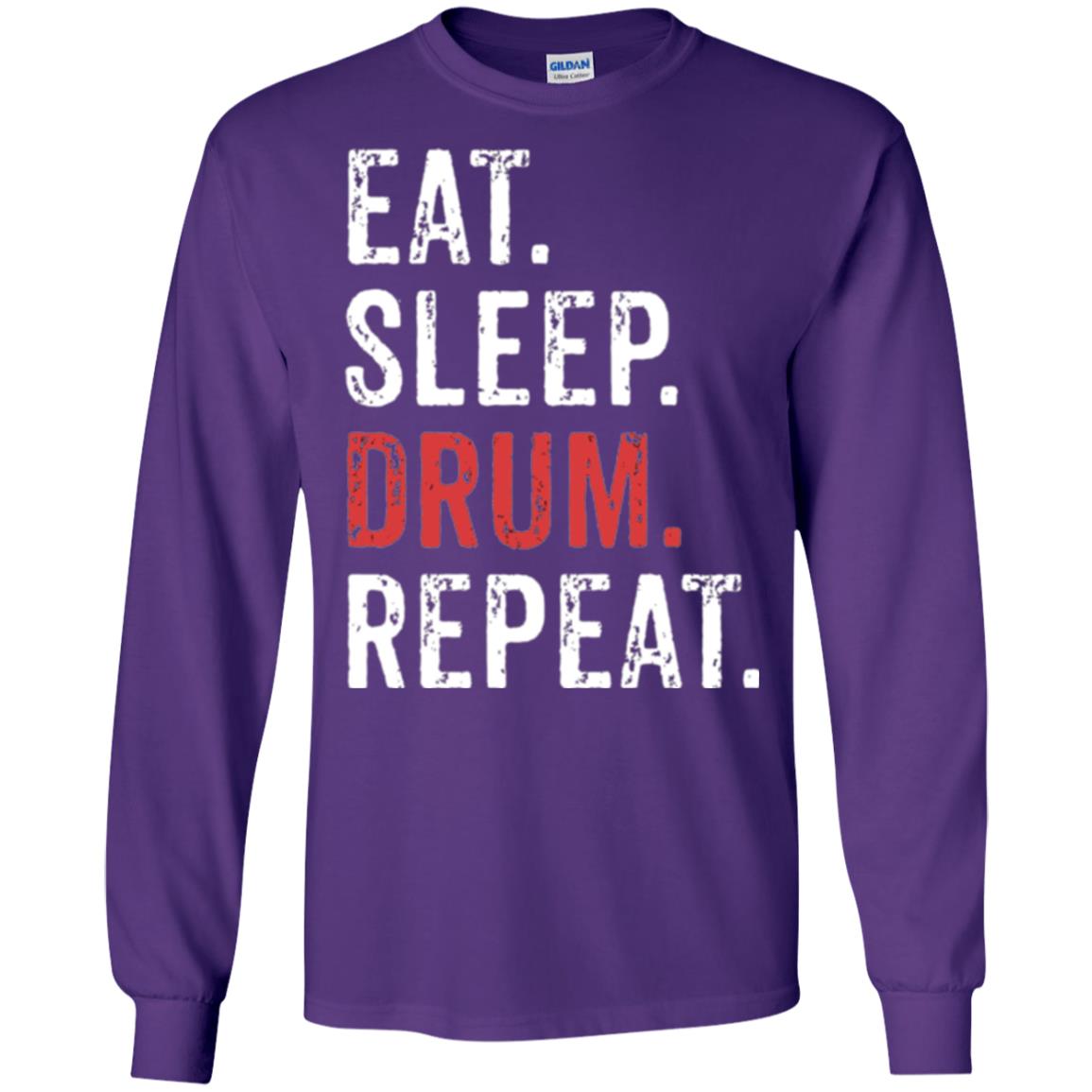 Drummer T-shirt Eat Sleep Drum Repeat Purple