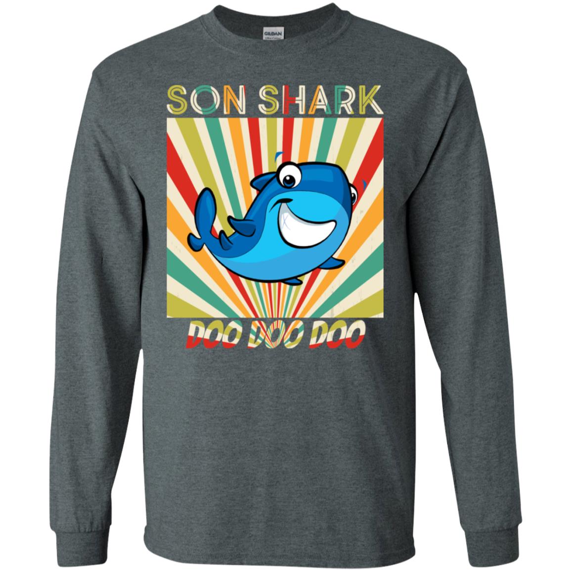 Son Shark Doo Doo Doo Family Shark Gift Shirt Dark Heather