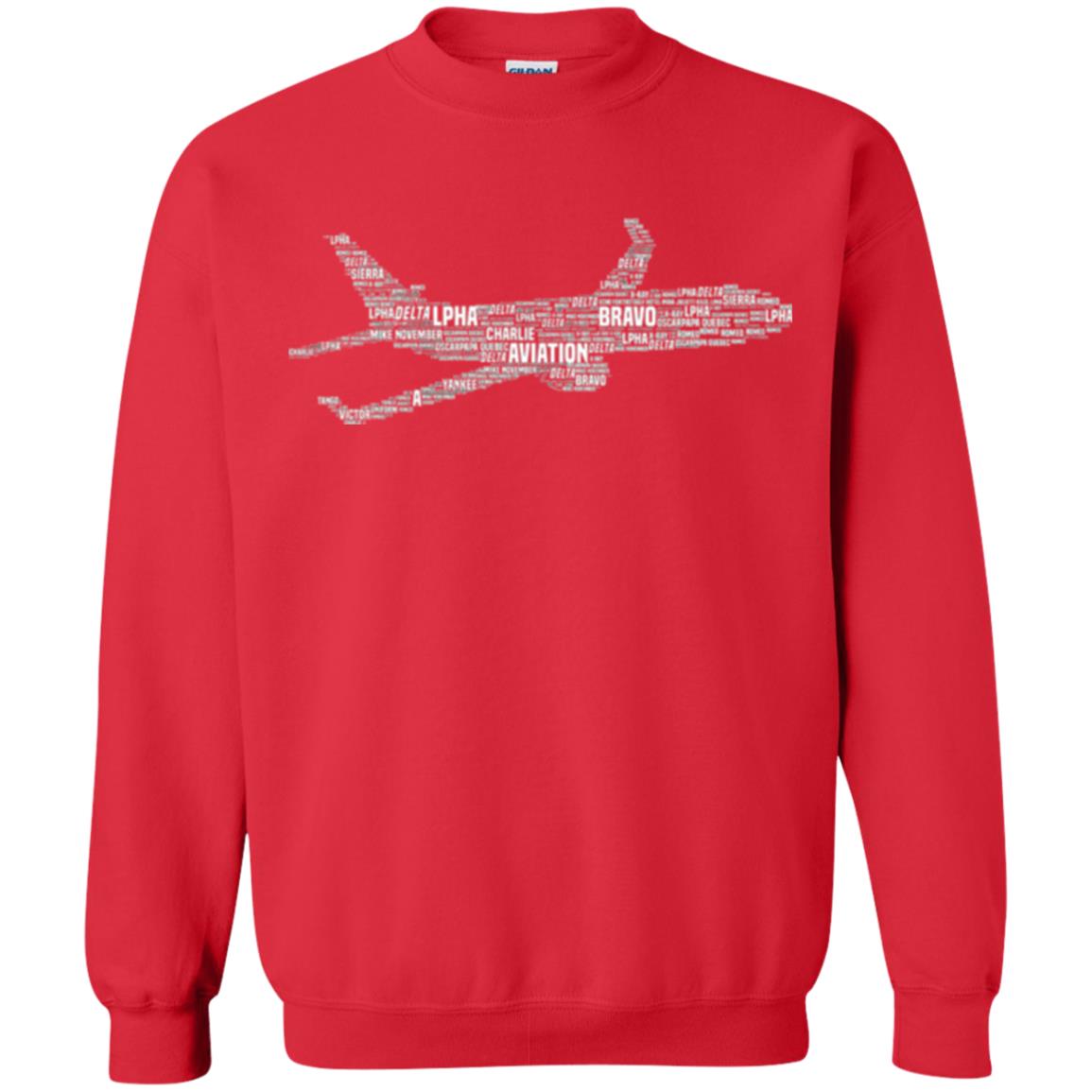 Alphabet Airplane Pilot T-shirt Red