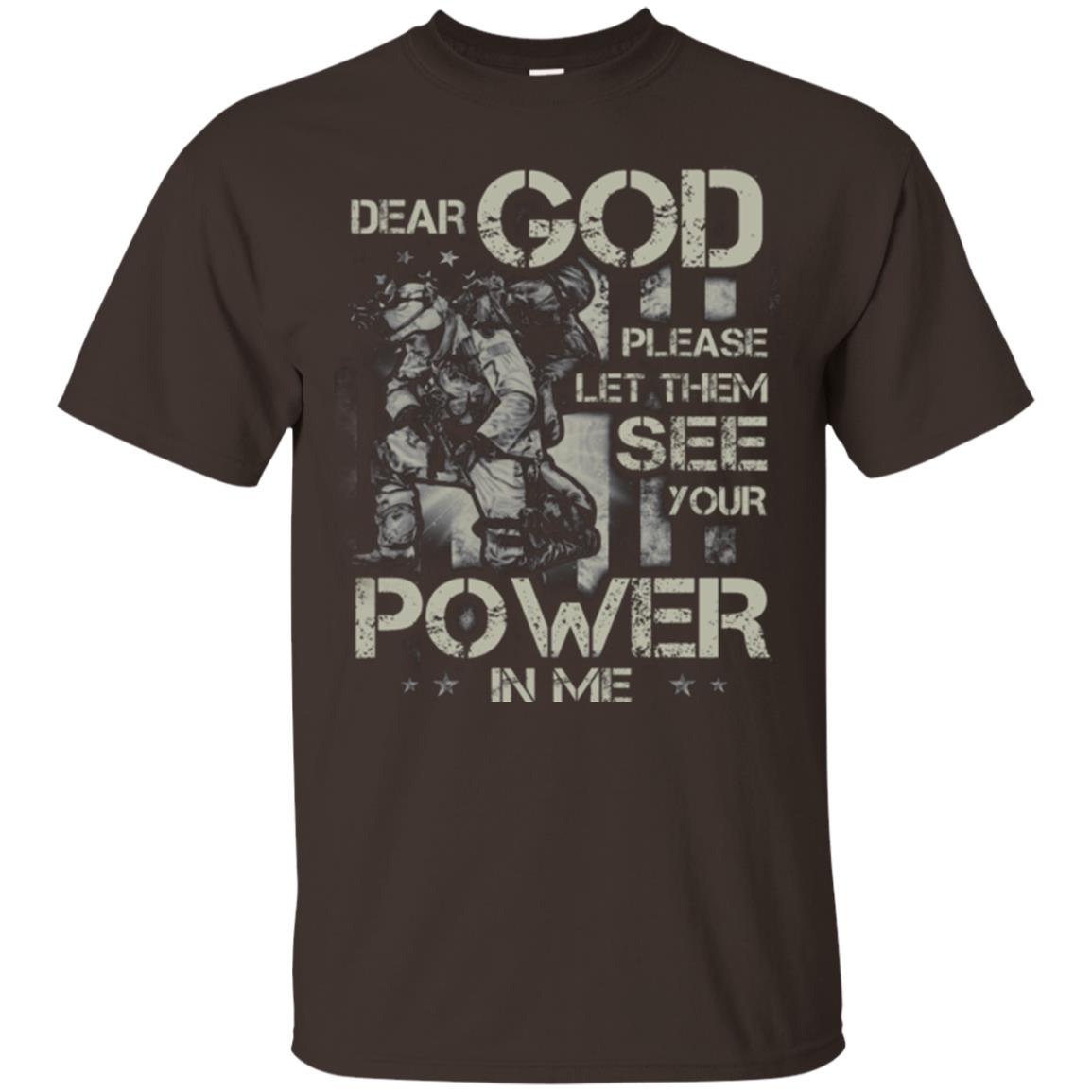 Dear God Please Let Them See Yuor Future In Me Military Shirt Dark Chocolate