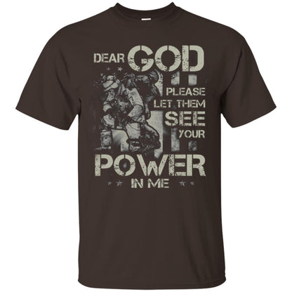 Dear God Please Let Them See Yuor Future In Me Military Shirt Dark Chocolate