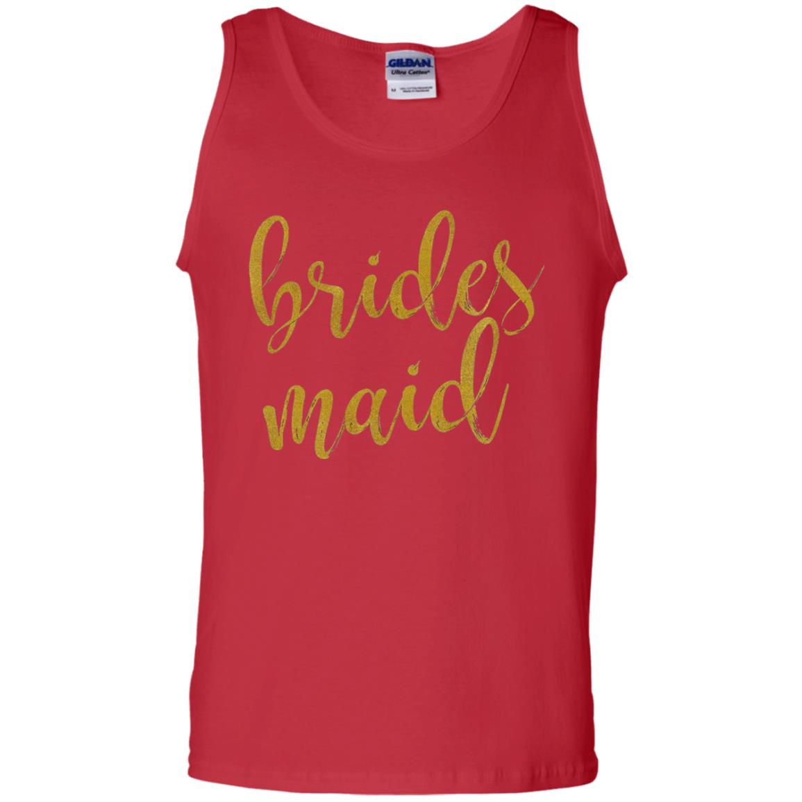 Bridesmaid Gold Glitter Bridal Shower T-shirt Red