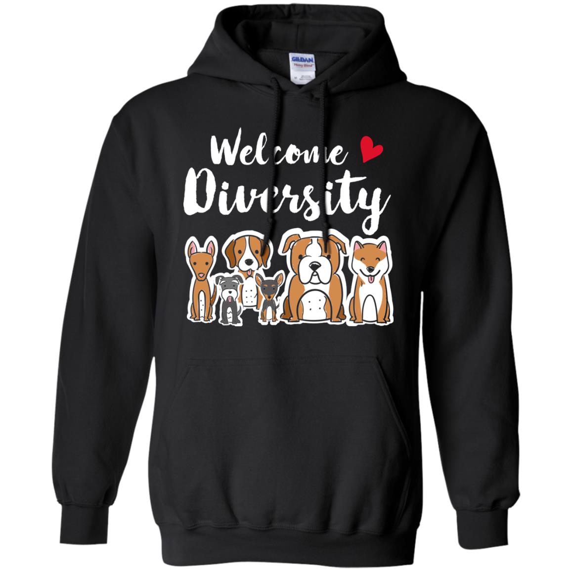 Dog Lover T-shirt Welcome Diversity Black