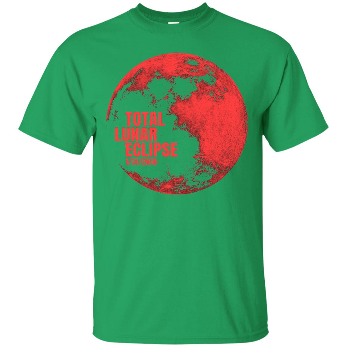 Total Lunar Eclipse 2018 Blood Full Red Moon T-shirt Irish Green