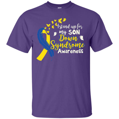 I Stand Up For My Son Down Syndrome Awareness T-shirt Purple