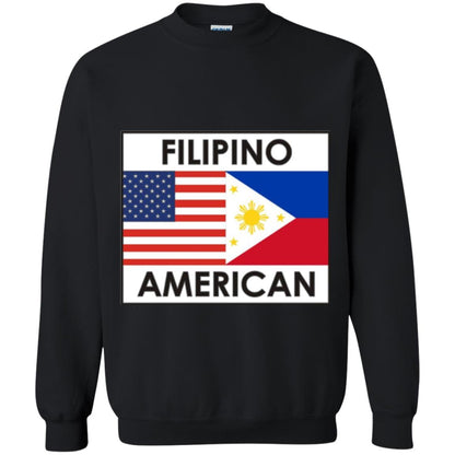 Filipino American T-shirt Philippines Usa Flags Black