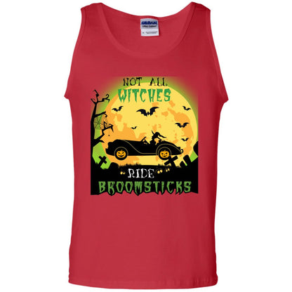 Not All Witches Ride Broomsticks Witches Drive Car Funny Halloween Shirt Red
