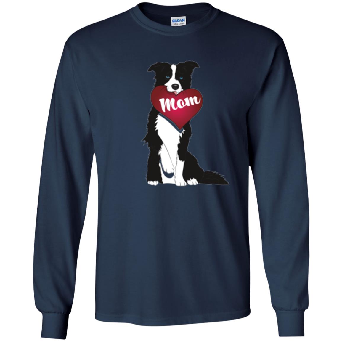 Dog Lover T-sshirt Border Collie Fetching Valentine Heart Navy