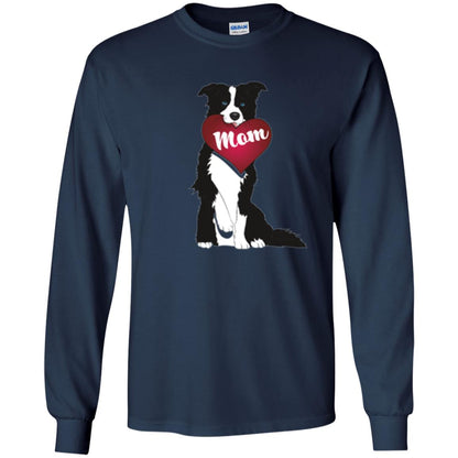 Dog Lover T-sshirt Border Collie Fetching Valentine Heart Navy